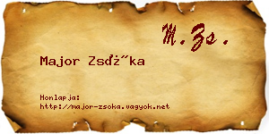 Major Zsóka névjegykártya
