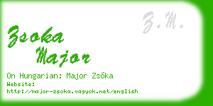 zsoka major business card
