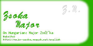 zsoka major business card